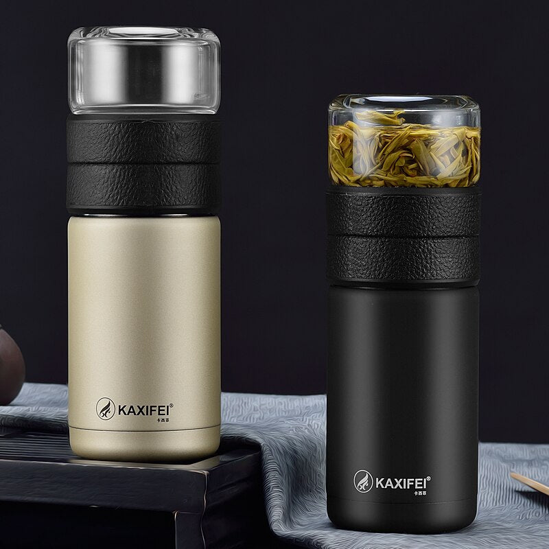 600ML My Water Bottle With Tea Infuser Glass Tumbler Stainless Steel Filter Portable Sport Leak Proof Drinking Water For Bottles Main image