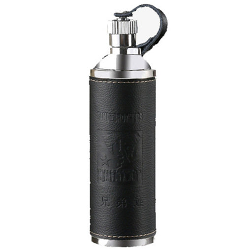 10oz Luxury Hip Flask Stainless Steel Flask Liquor Portable With Box As Gift Cylinder Design Leather Flask Whisky Bottle