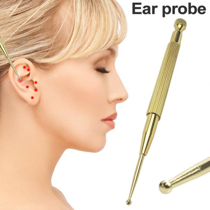 New Hot Ear Probe Brass Ear Acupuncture Point Massage Probe Health Care Tool Auricular Detection Pen Stick Main image