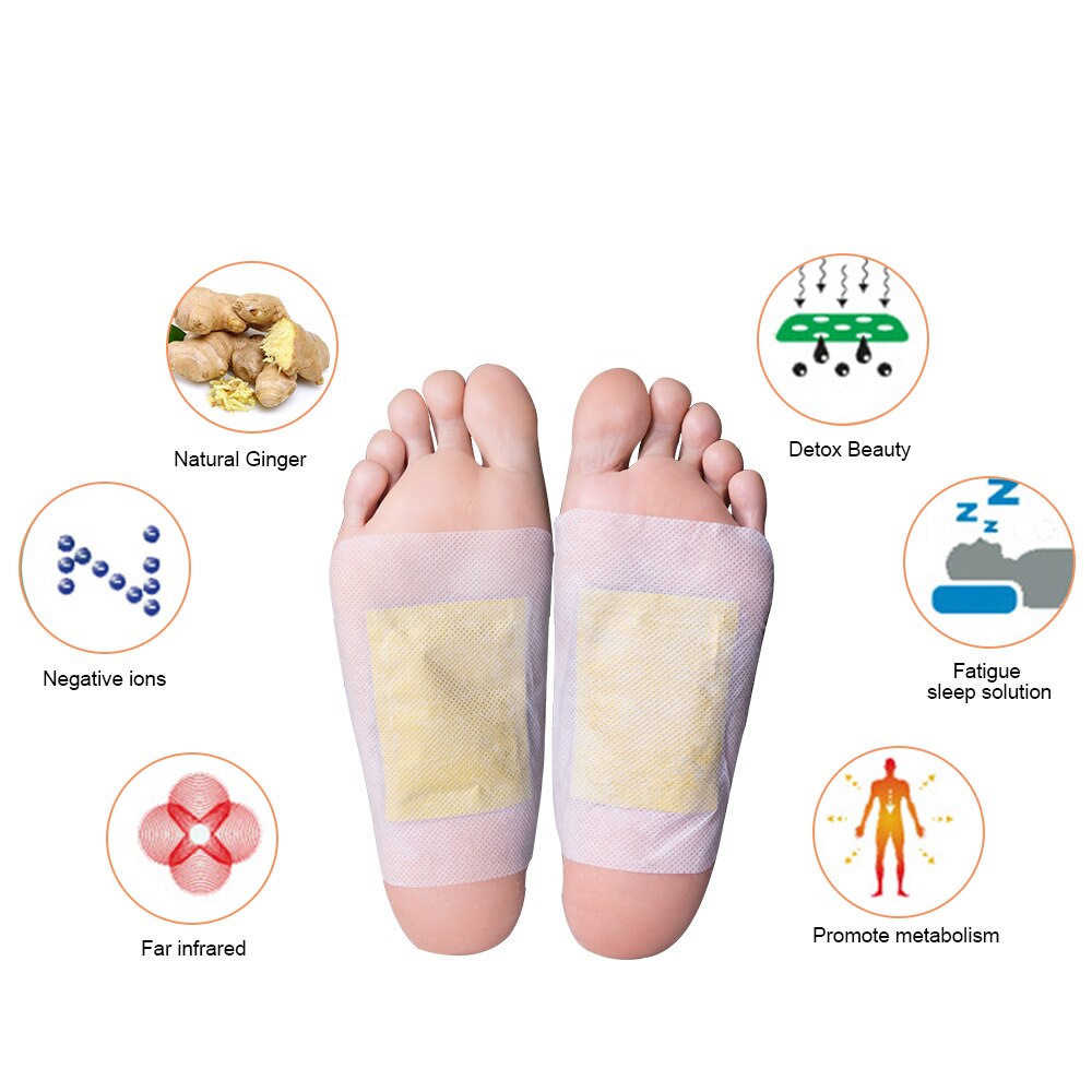 12Pcs/Box Ginger Detox Foot Patch Bamboo Vinegar Pads Improve Sleep Beauty Health Care Slimming Plaster K03001