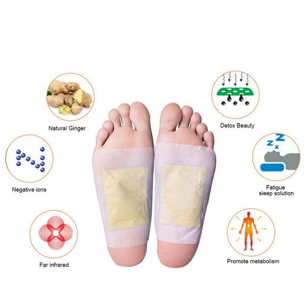 Ginger Detox Foot Patch Bamboo Vinegar Pads Improve Sleep Beauty Health Care Slimming Plaster K03001 12Pcs/Box