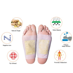 12Pcs/Box Ginger Detox Foot Patch Bamboo Vinegar Pads Improve Sleep Beauty Health Care Slimming Plaster K03001