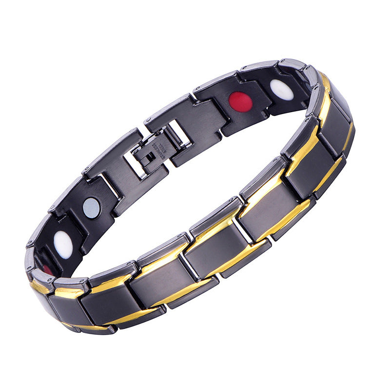 New Hot Men Magnetic Therapy Bracelet Classic Titanium Steel Anti-snoring Health Care Anti Snore Wrist Watch Sleep Snoring