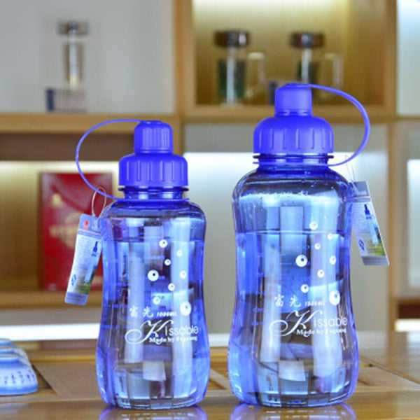 HELLOYOUNG 800ml/1000ml Creative Sports Water Bottle Leak-proof Plastic Large Capacity Bottle Outdoor/Climbing Water Bottle