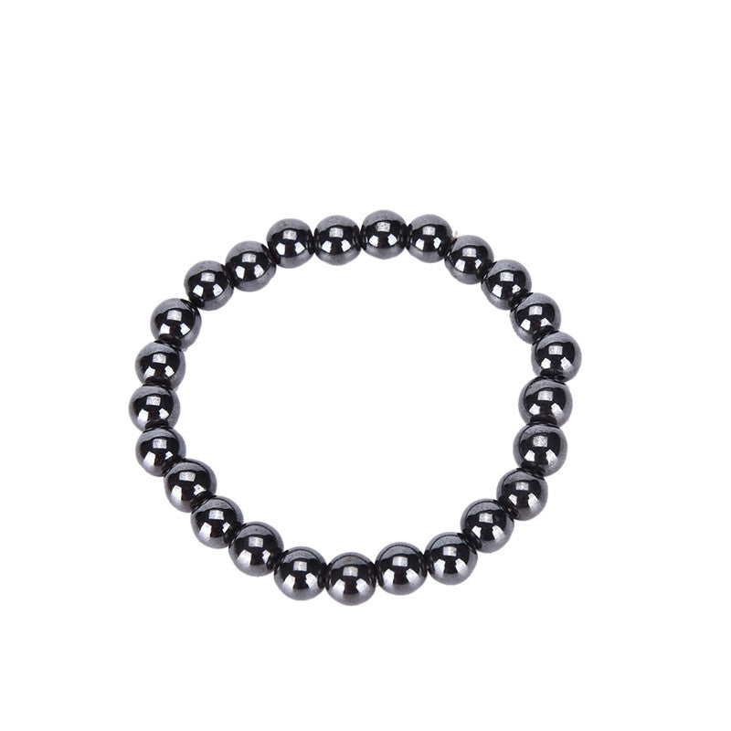 1PCS Unisex Luxury Slimming Bracelet Weight Loss Round Black Stone Magnetic Therapy Bracelet Health Care