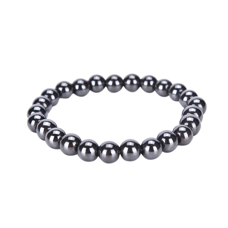 1PCS Unisex Luxury Slimming Bracelet Weight Loss Round Black Stone Magnetic Therapy Bracelet Health Care