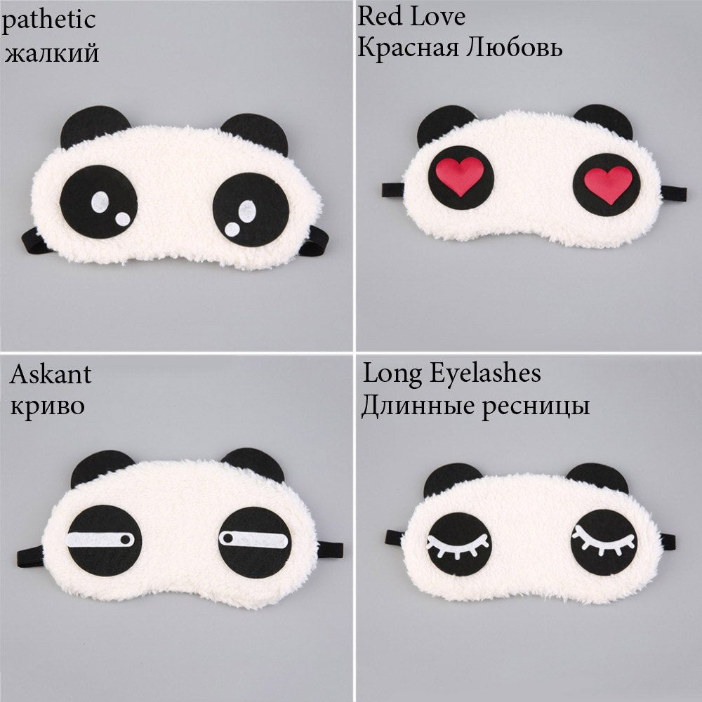 Mask For Sleep Cute Panda Sleeping Face Eye Blindfold Eyeshade Breathable Kids Women Travel Cover Health Care Aid Eyepatch Tool