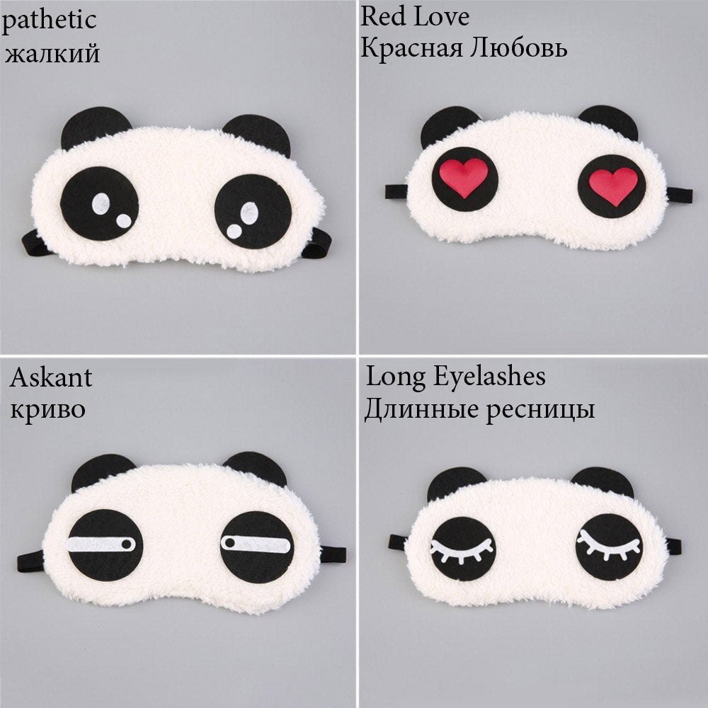 Mask For Sleep Cute Panda Sleeping Face Eye Blindfold Eyeshade Breathable Kids Women Travel Cover Health Care Aid Eyepatch Tool Main image