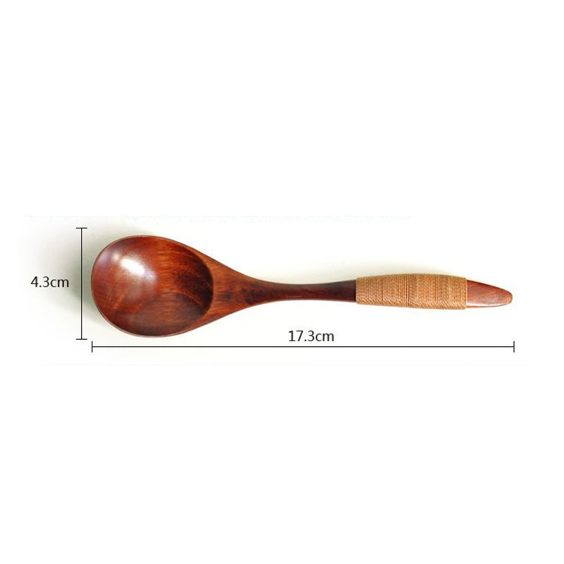 Eco Wooden Spoon Flatware Kitchen Soup Coffee Stirring Ice Cream Spoons Cooking Utensil Coffee Tea Mixing Spoons Tableware Main image