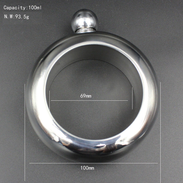 Bangle Bracelet Hip Flask Portable Round Chic Elegant Wine Mixed Bottle 3.5 oz Whiskey Vodka Alcohol Drinkware