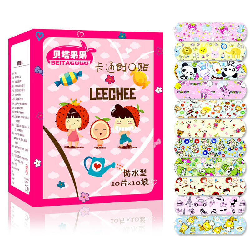 Children Dreathable Waterproof Wound Patch Waterproof Bandage Cartoon Cute Band-Aid Hemostatic Adhesive Medical Band-aid 50Pcs