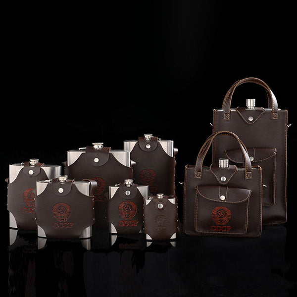 4 8 18 38 48 64 88 108 128 178 OZ Stainless Steel Hip Flask Liquor Whisky Portable Pocket Flasks Alcohol Bottle with Belt Case