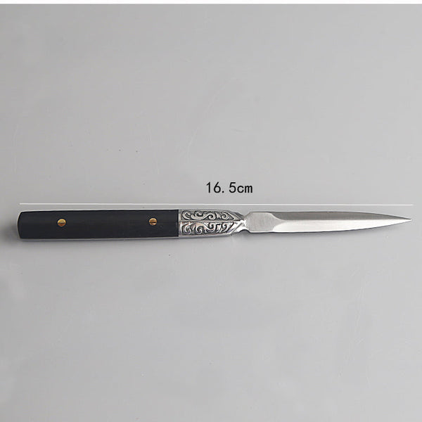 Creative Pure Stainless Steel Tea Knife Office Tea Ceremony Accessories Pattern Vintage Big Needles Cutter Puer Tea Pry Tools
