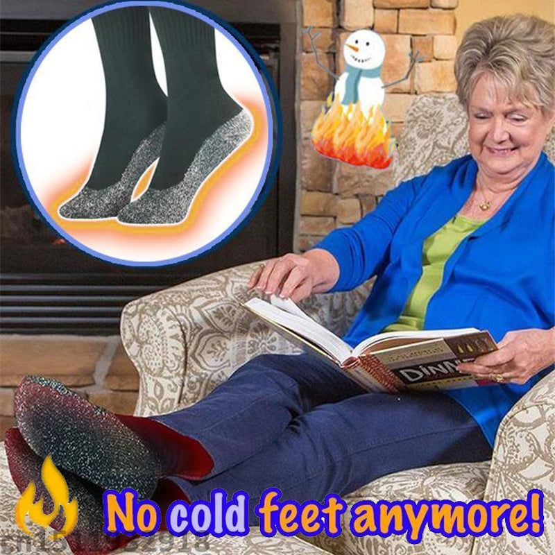 1Pair Winter Aluminized Insulation Fibers Heat Socks Keep Feet Warm and Dry Men and Women Aluminum Fiber Sock Gift Christmas Main image