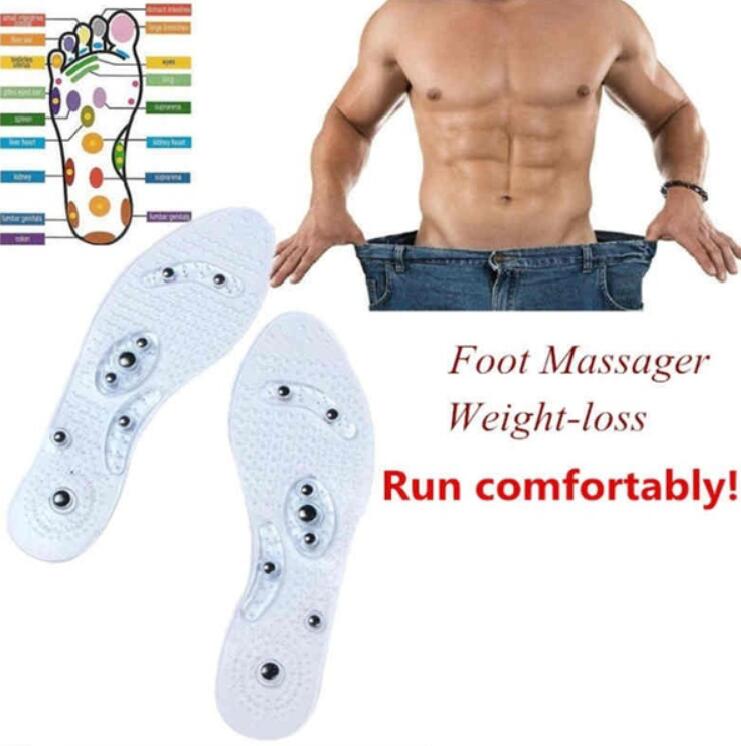 New Men and Women Magnetic Therapy Foot Insole Transparent Silicone Anti-fatigue Health Care Massage Slimming Weight Loss Insole