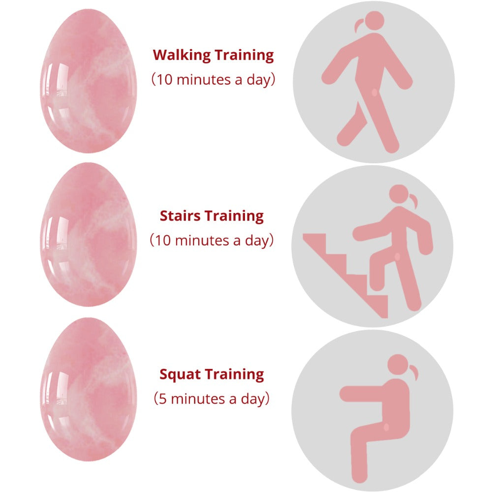 Rose Quartz Yoni Egg Jade Eggs Women Kegel Exerciser Jade Massager Vaginal Muscles Tightening Ball Crystal Kegel Eggs