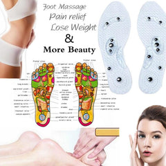 New Men and Women Magnetic Therapy Foot Insole Transparent Silicone Anti-fatigue Health Care Massage Slimming Weight Loss Insole