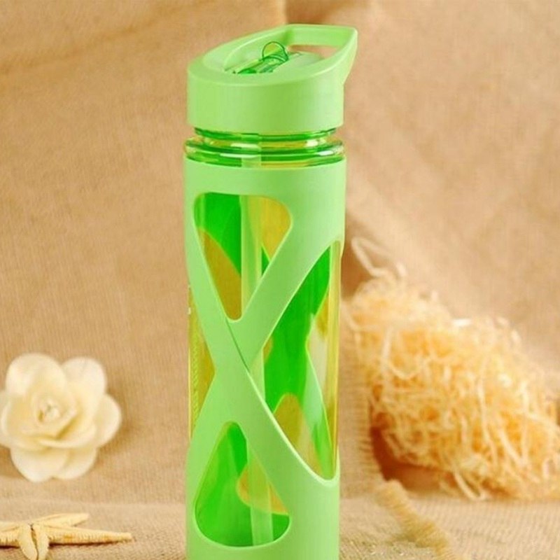 580ml New Seal Straw Sport Water Bottle Anti Hot Leak Proof Plastic Sleeve Drink Bottle Eco-friendly Protein Powder Shaker Secondary image