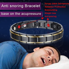 New Hot Men Magnetic Therapy Bracelet Classic Titanium Steel Anti-snoring Health Care Anti Snore Wrist Watch Sleep Snoring