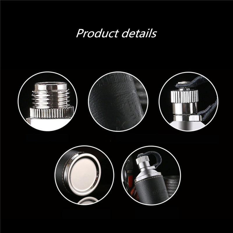 10oz Luxury Hip Flask Stainless Steel Flask Liquor Portable With Box As Gift Cylinder Design Leather Flask Whisky Bottle Secondary image