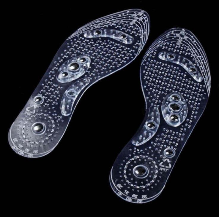 New Men and Women Magnetic Therapy Foot Insole Transparent Silicone Anti-fatigue Health Care Massage Slimming Weight Loss Insole