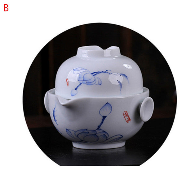 CJ225 Tea set Include 1 Pot 1 Cup, High quality elegant gaiwan,Beautiful and easy kettle teapot Chinese porcelana tea set