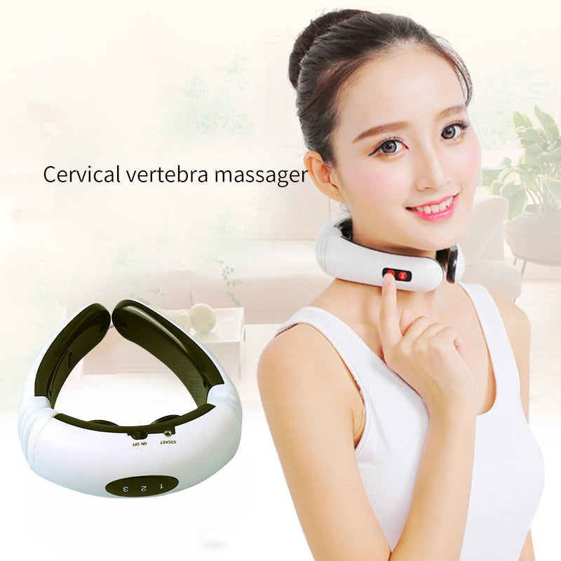 Electric Pulse Back and Neck Massager Far Infrared Pain Relief Tool Health Care Relaxation Multifunctional Physiotherap Main image