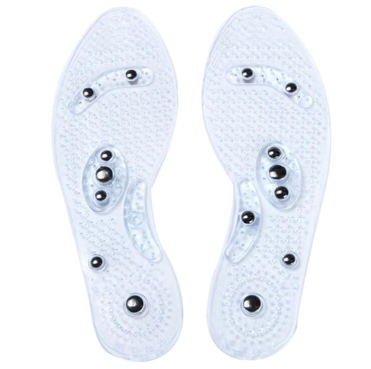 New Men and Women Magnetic Therapy Foot Insole Transparent Silicone Anti-fatigue Health Care Massage Slimming Weight Loss Insole