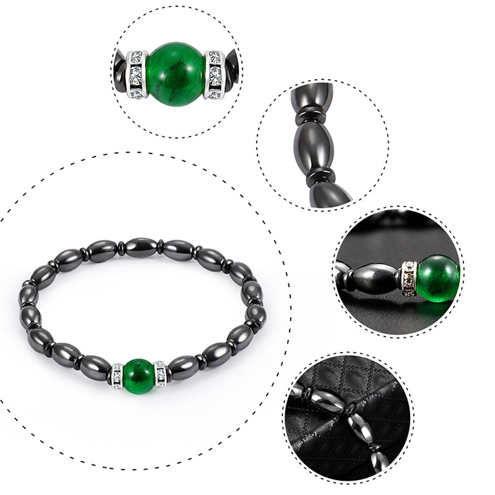 1Pc Magnet Bracelet Slimming Weight Loss Bracelet Slimming Hand Chain Round Hematite Magnetic Stone Therapy Jewelry Health Care