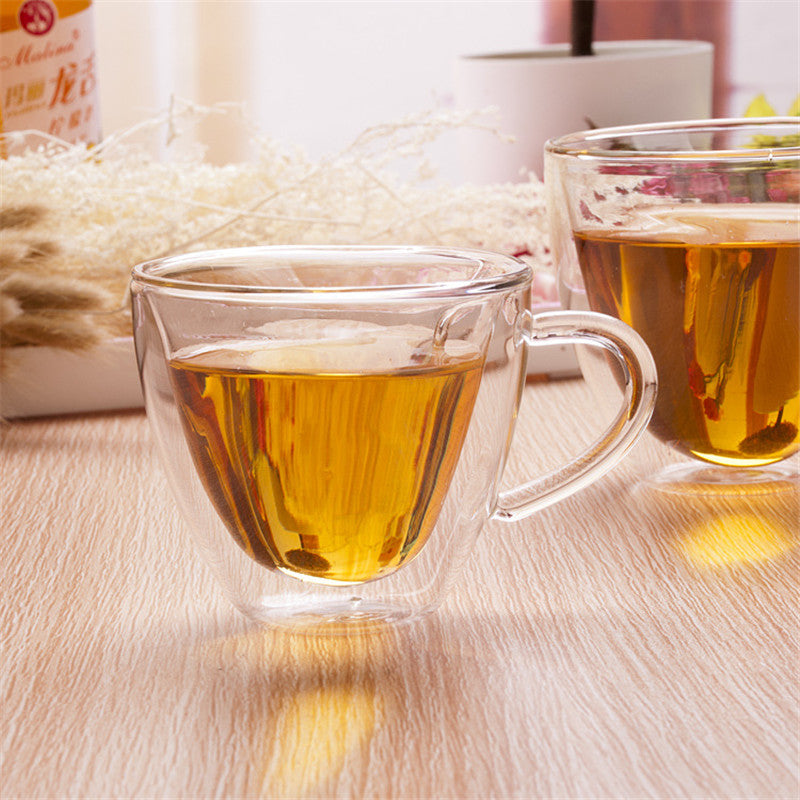 Heart Love Shaped Double Wall Glass Mug Resistant Kungfu Tea Mug Milk Lemon Juice Cup Drinkware Lover Coffee Cups Mug Gift Secondary image