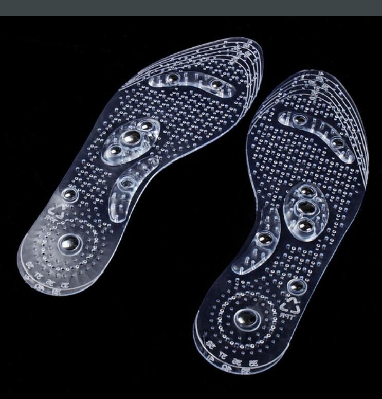 New Men and Women Magnetic Therapy Foot Insole Transparent Silicone Anti-fatigue Health Care Massage Slimming Weight Loss Insole