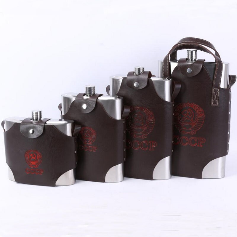 4 8 18 38 48 64 88 108 128 178 OZ Stainless Steel Hip Flask Liquor Whisky Portable Pocket Flasks Alcohol Bottle with Belt Case Secondary image