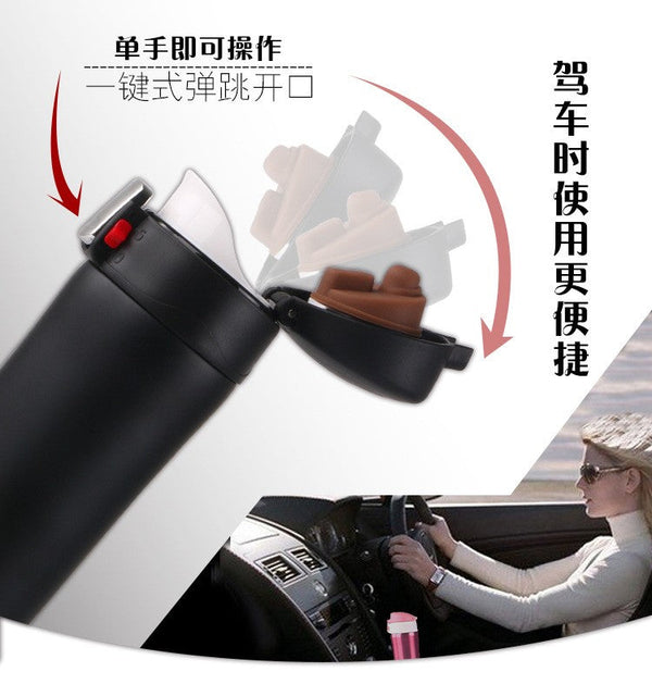CJ016 Heat Insulating Bottle Bounce Bottle Automotive Stainless Steel bottle Drink Water Bottle Drinkware Outdoor Portable