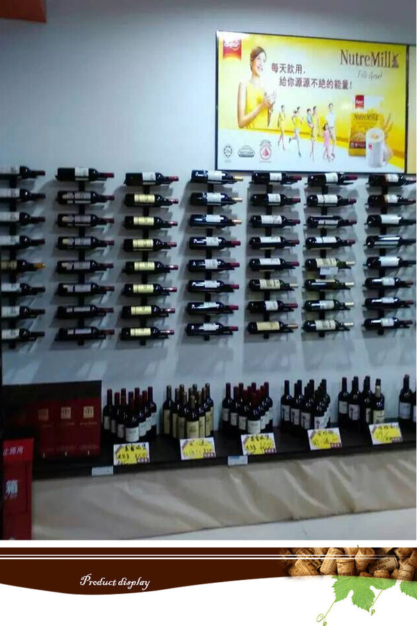 Iron Wall Mounted Wine Holder European-style Tilted/Straight Wine Rack Red Wine Champagne Bottle Display Stand Rack Organizer