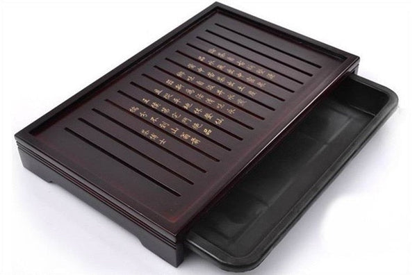 CJ186 Hot Sale Kung Fu Tea Set Natural Solid Wooden Tea Tray Rectangular Wood Traditional Puer Tea Tray Big Size