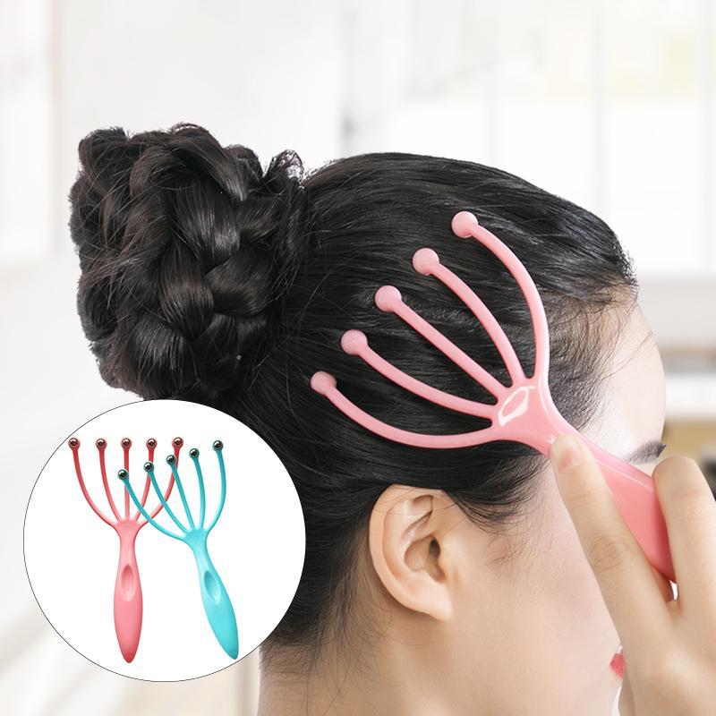 1Pc Five Finger Relax Massager Head Hair Held SPA Scalp Neck Stress Release Head Physician Steel Ball Massage Relaxation Secondary image