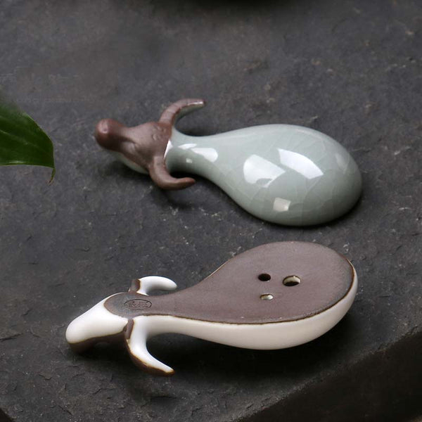 CJ279 Creative Ceramic Tea Pet Lucky Ox Kiln Kung fu Tea Set Ru Kiln Tea Tray Ornaments Home Decorations