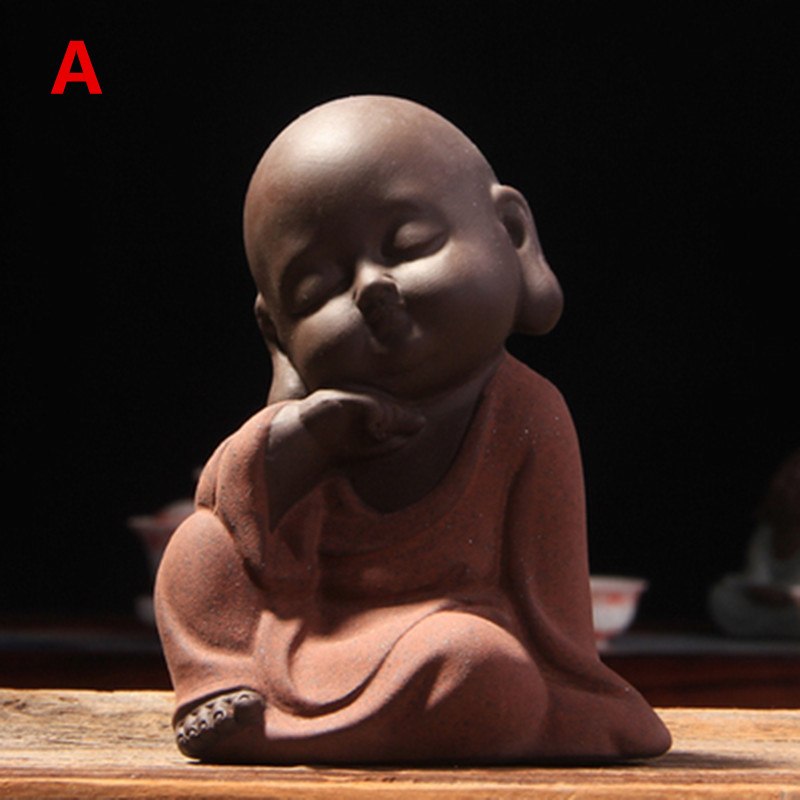 CJ278 Factory Outlets Lovely Buddha Tea Pet Monk Sand Tea Pet High Qulity Purple Tea Pet Tea Set Fitting Hand Decoration