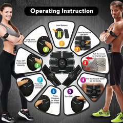 EMS Wireless Muscle Stimulator Trainer Smart Fitness Abdominal Training Electric Weight Loss Stickers Body Slimming Belt Unisex