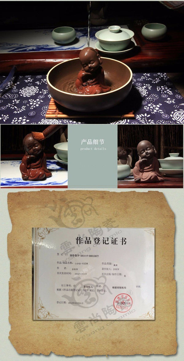 CJ278 Factory Outlets Lovely Buddha Tea Pet Monk Sand Tea Pet High Qulity Purple Tea Pet Tea Set Fitting Hand Decoration