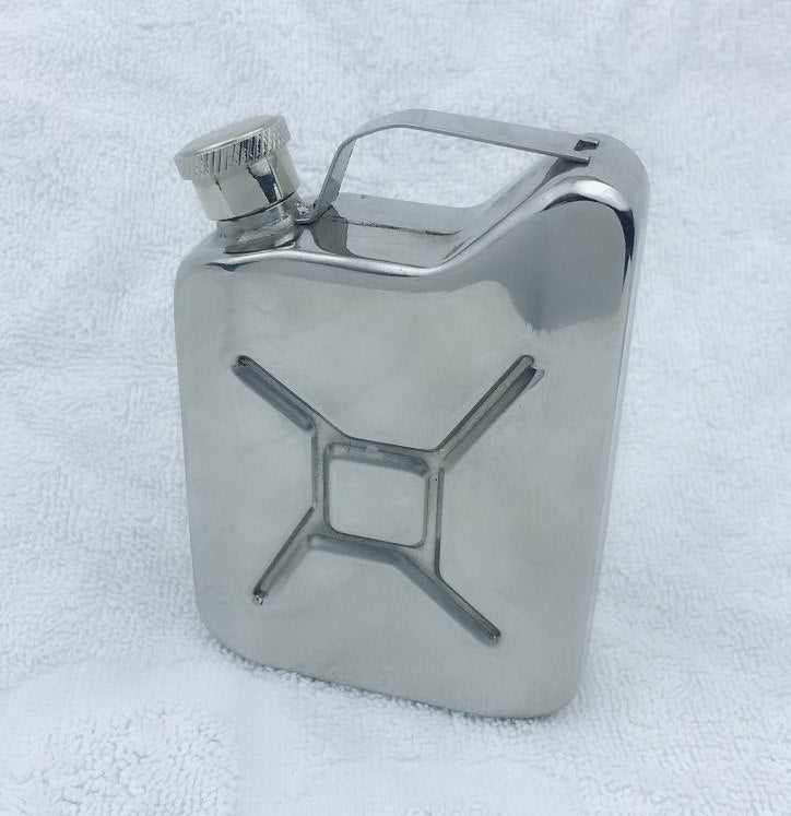 Portable Flagon Stainless Steel Jerry Can Hip Flask 5 oz Steel Fuel Petrol Can For Whisky Liquor Bottle Gasoline Can