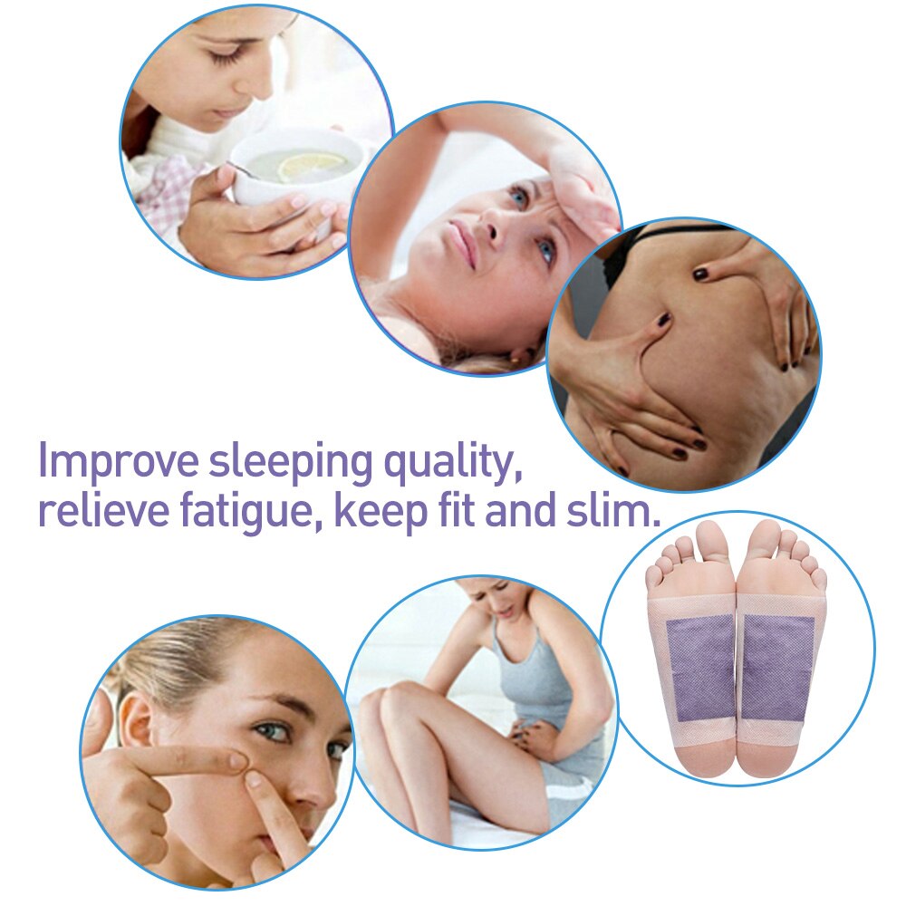 Detox Foot Pad Patch Feet Care Body Massager Bamboo Herbal Plaster Stress Relief Help Sleep Health Care 2pcs/bag