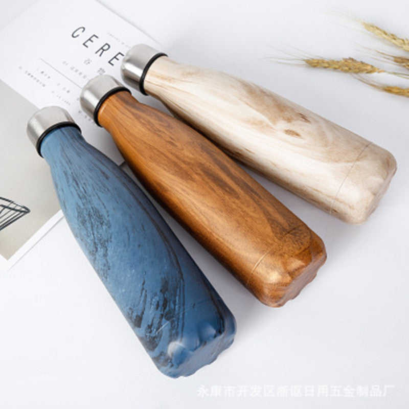 HELLOYOUNG 7 Color Vacuum Flask for water bicycle Stainless Steel Kettle Vacuum Marble Texture Flask Water Bottle for outdoor Secondary image