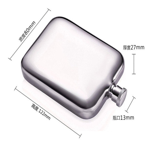 1pc 6 oz Square Wine Pot Camping Flagon Hip Flask Stainless Steel Wine Pot