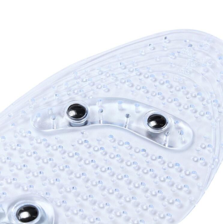 New Men and Women Magnetic Therapy Foot Insole Transparent Silicone Anti-fatigue Health Care Massage Slimming Weight Loss Insole