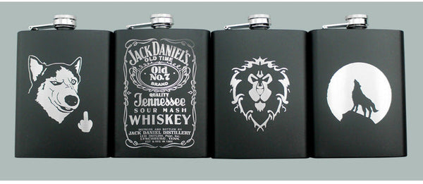 8OZ Ounce Elvis Skull KGB Godfather Stainless Steel Black Whiskey Vodka Hip flask Portable Flagon Alcohol Bottle