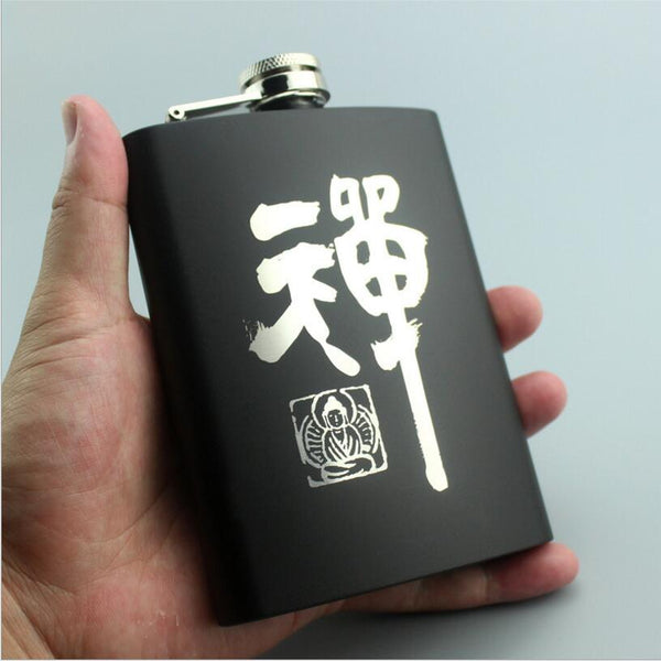 8OZ Ounce Elvis Skull KGB Godfather Stainless Steel Black Whiskey Vodka Hip flask Portable Flagon Alcohol Bottle