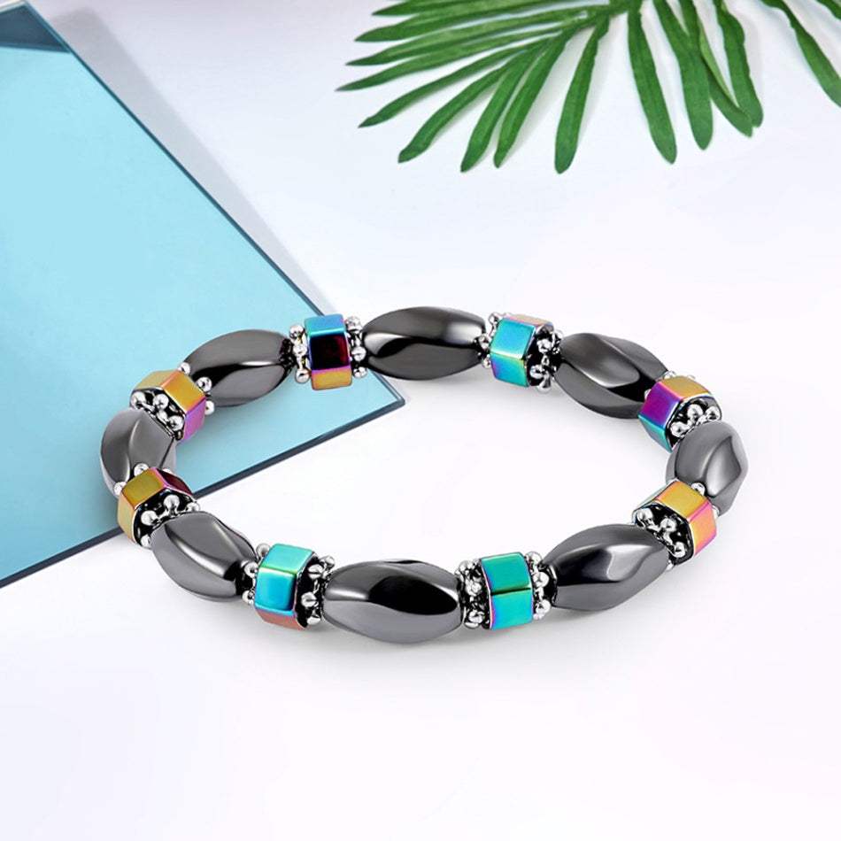 1Pc Magnet Bracelet Slimming Weight Loss Bracelet Slimming Hand Chain Round Hematite Magnetic Stone Therapy Jewelry Health Care