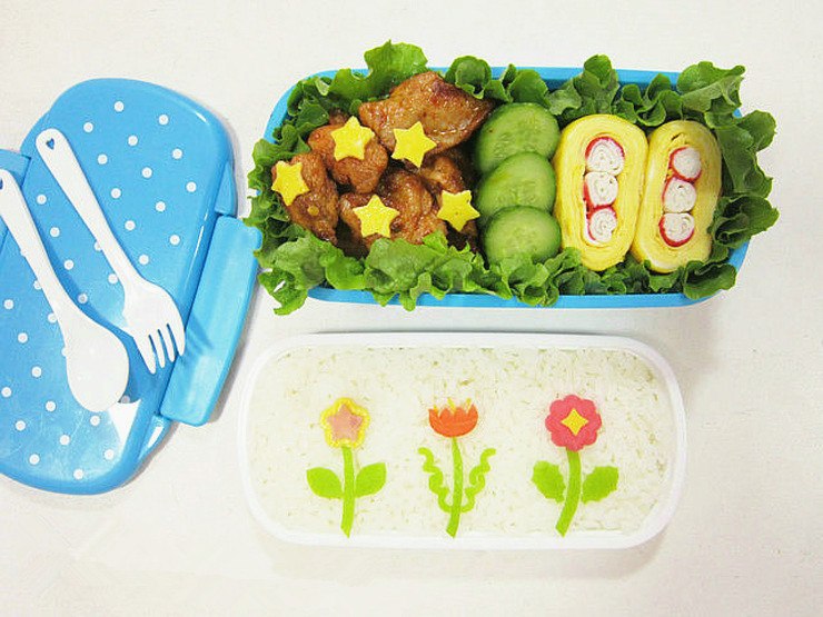 CJ005 Bento lunch boxSingle small boxes candy-colored dots microwave lunchbox food grade small children