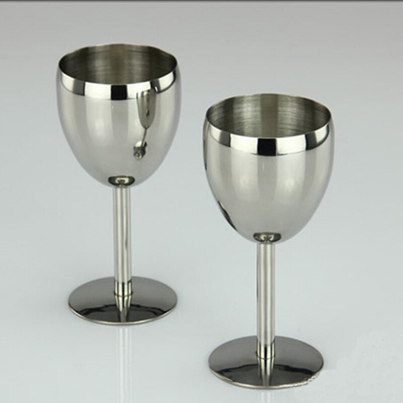 2Pcs Classical Wine Glasses Stainless Steel 18/8 Wineglass Bar Wine Glass Champagne Cocktail Drinking Cup Charms Party Supplies Secondary image